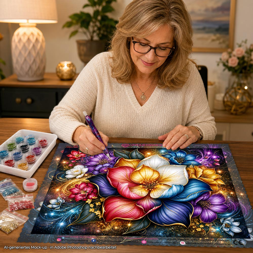5D Diamond Painting – Golden Petal Symphony