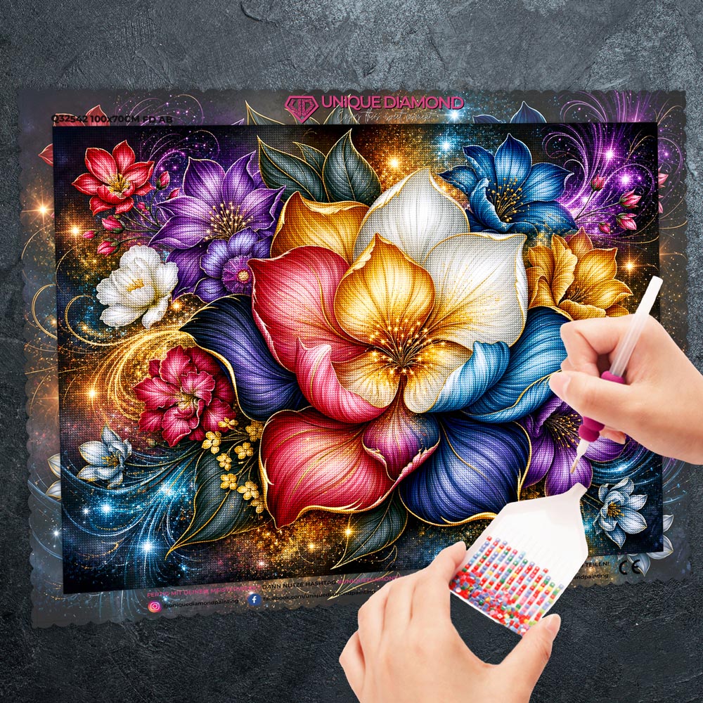 5D Diamond Painting – Golden Petal Symphony