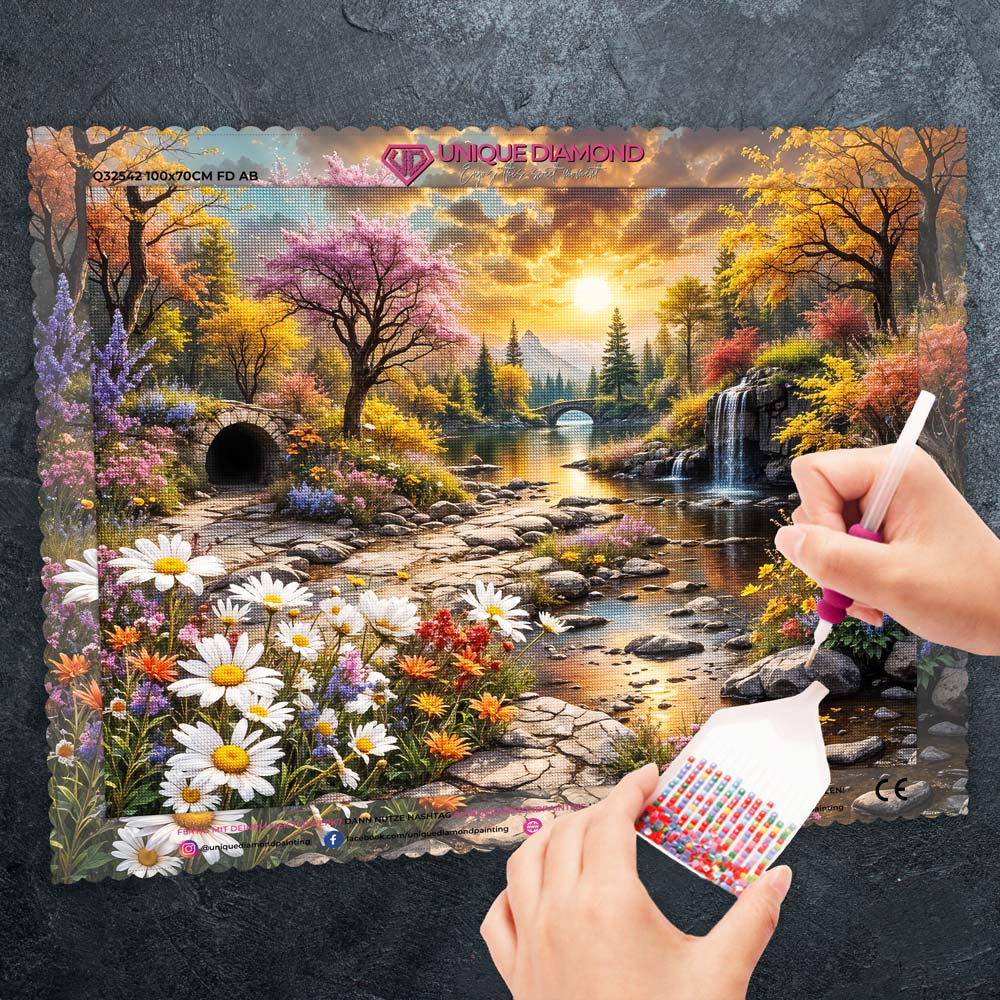 5D Diamond Painting – Golden Serenity Unique-Diamond