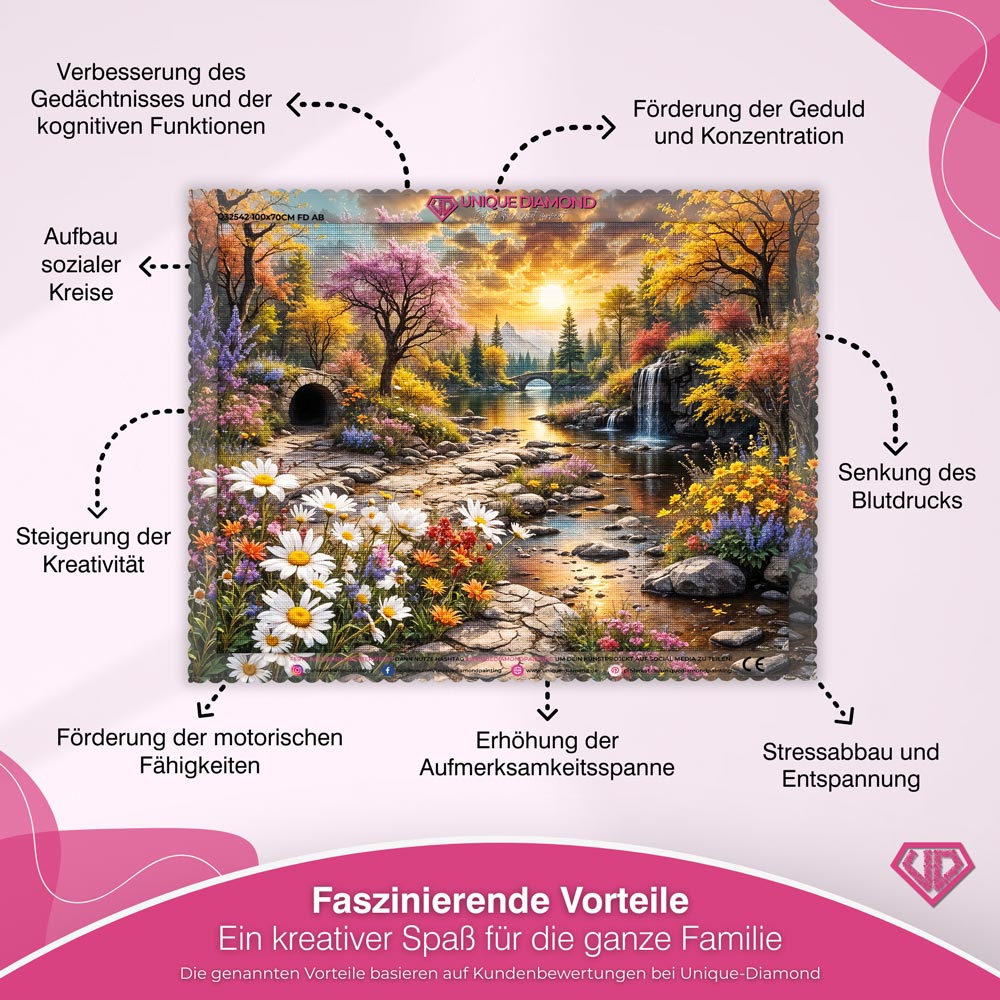 5D Diamond Painting – Golden Serenity Unique-Diamond