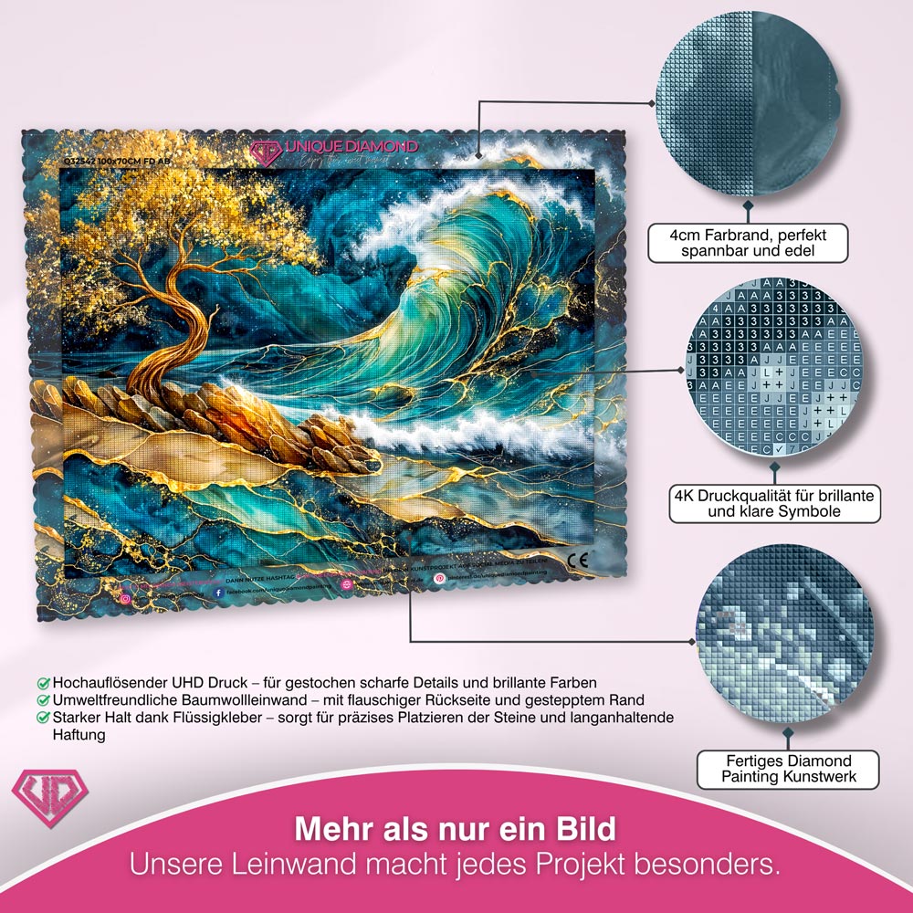 5D Diamond Painting – Golden Wave