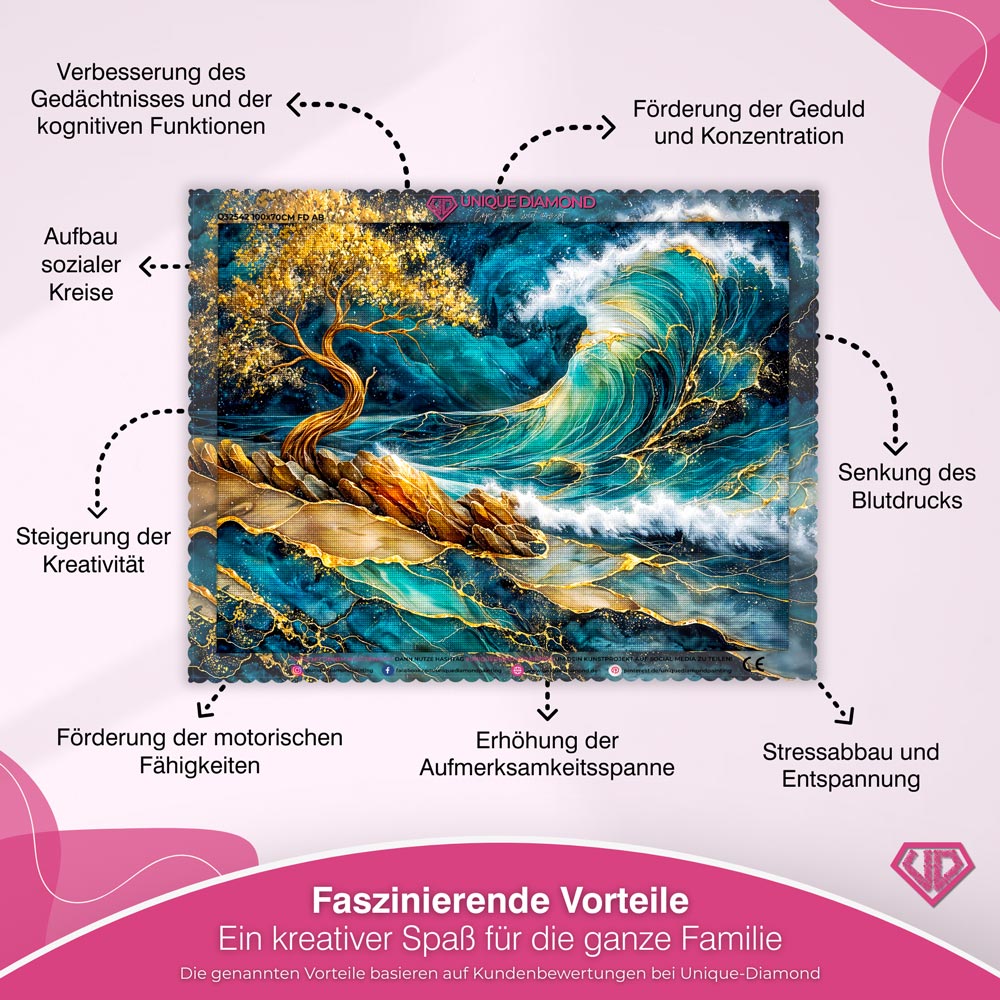 5D Diamond Painting – Golden Wave