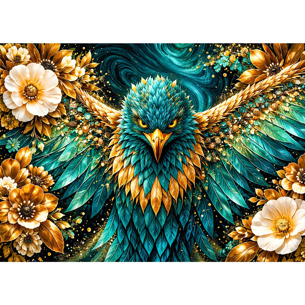 5D Diamond Painting – Golden Wings Majesty, Unique-Diamond