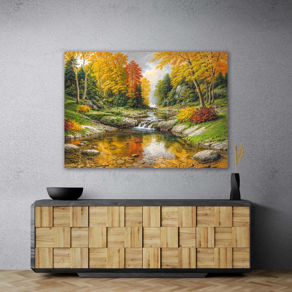 5D Diamond Painting – Goldene Stille am Fluss, Unique-Diamond