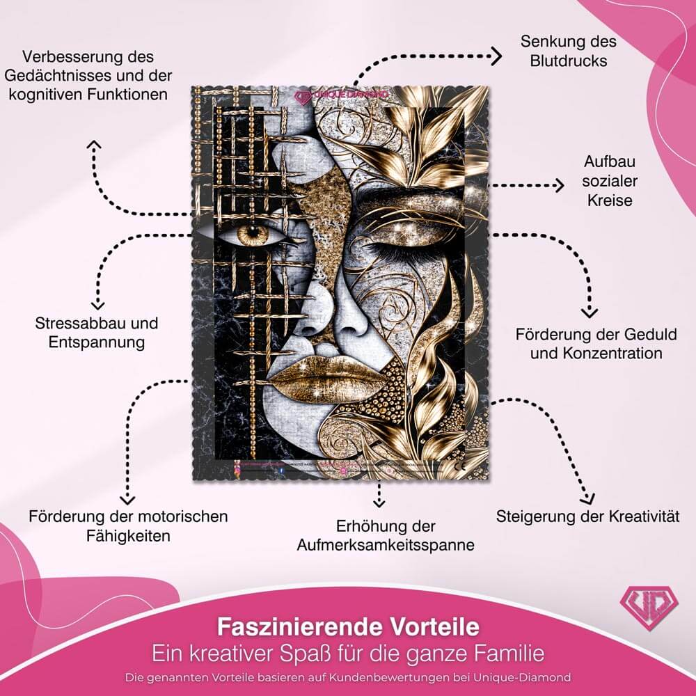 5D Diamond Painting – Goldenes Mosaik der Seele