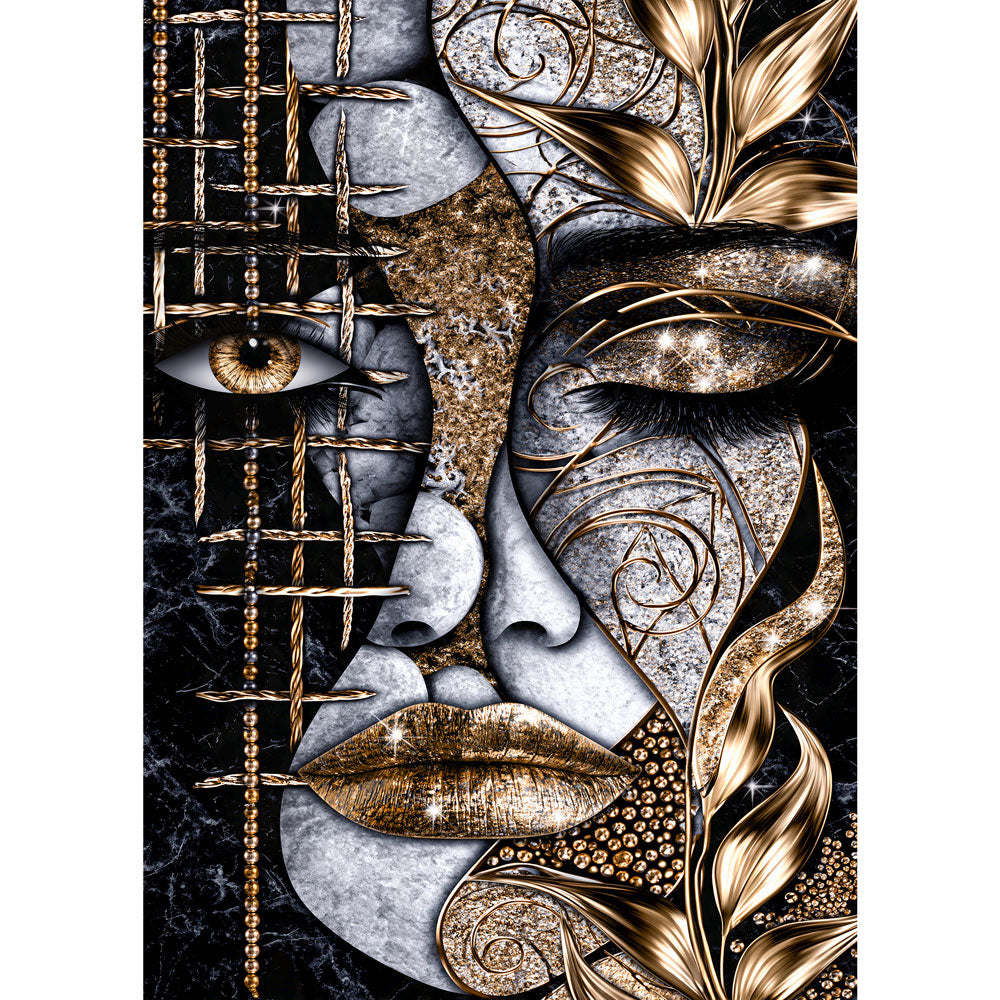 5D Diamond Painting – Goldenes Mosaik der Seele | Unique Diamond