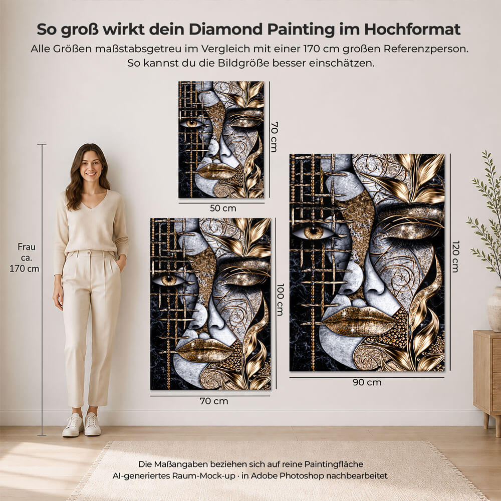 5D Diamond Painting – Goldenes Mosaik der Seele