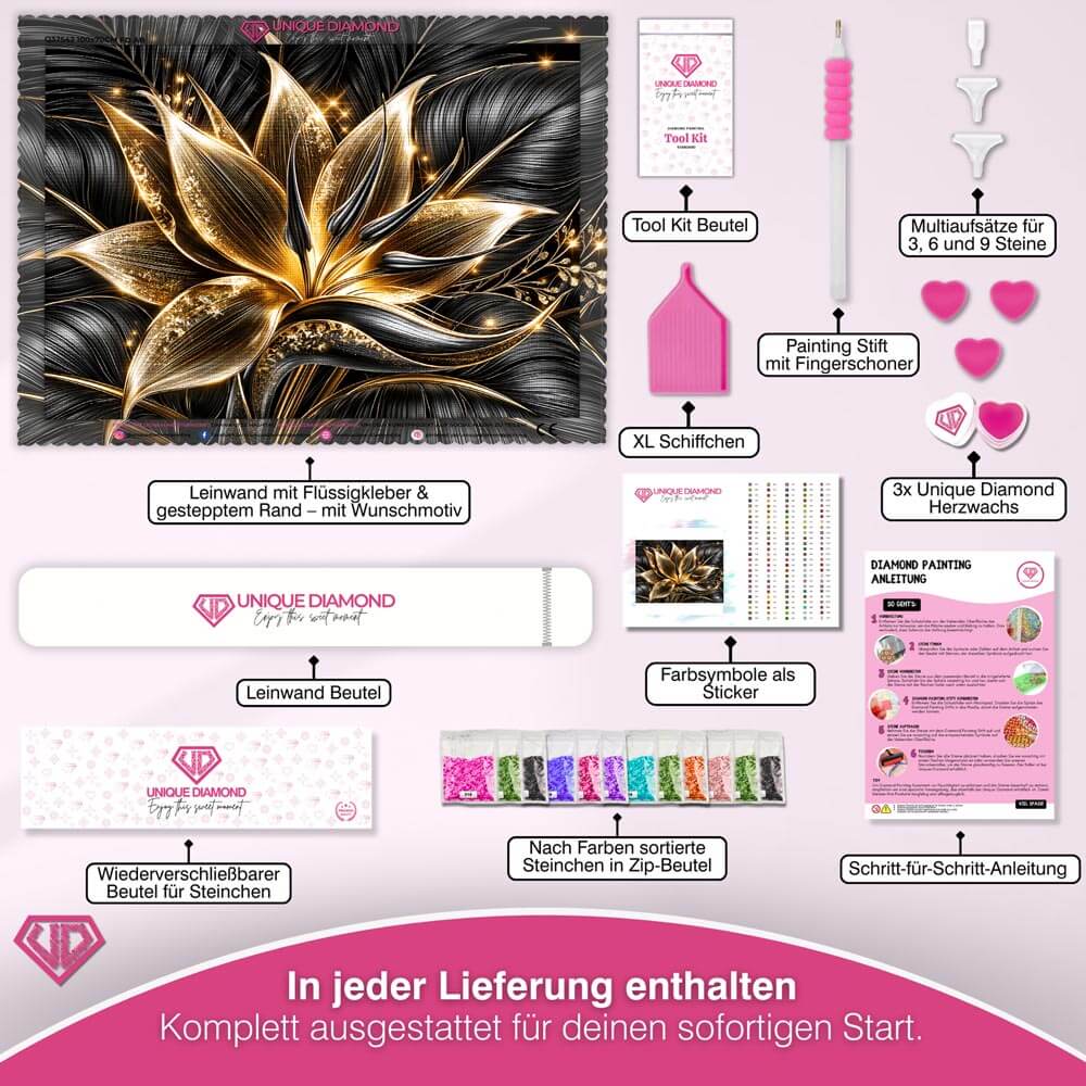 5D Diamond Painting – Goldlilie der Nacht