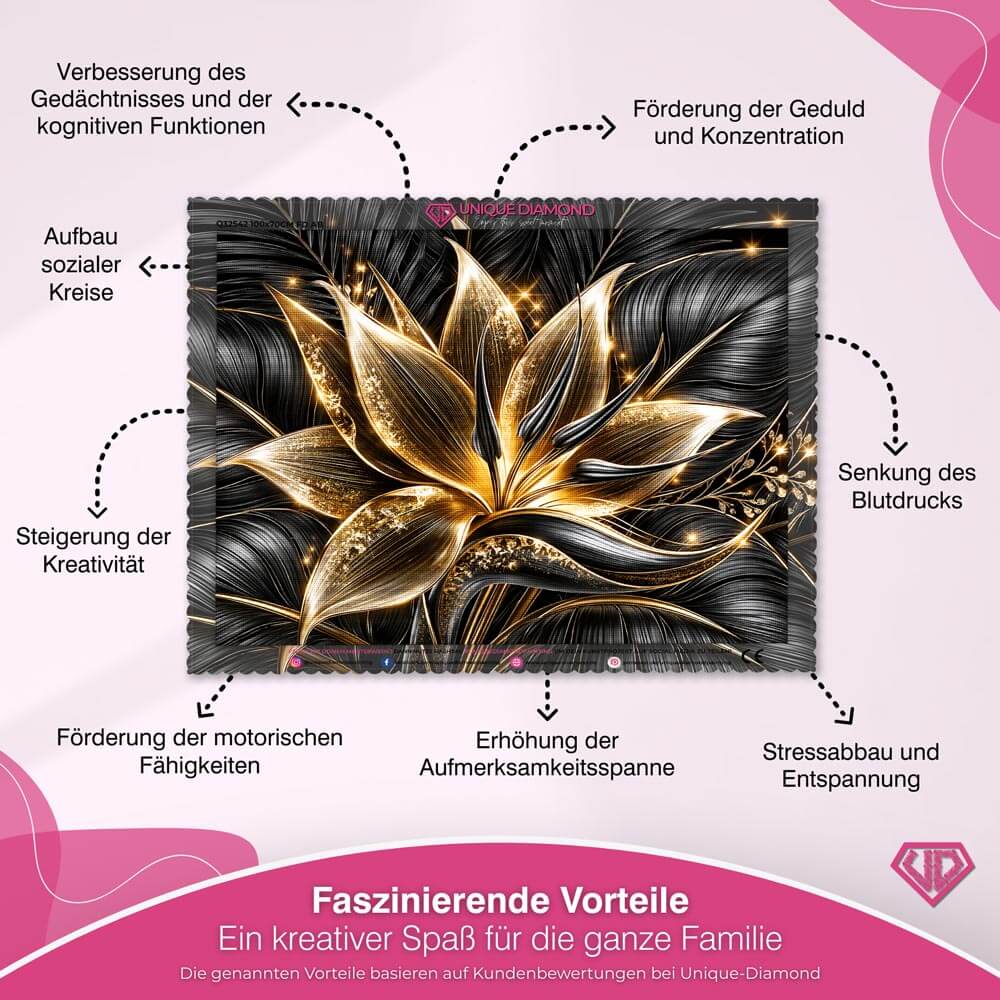 5D Diamond Painting – Goldlilie der Nacht