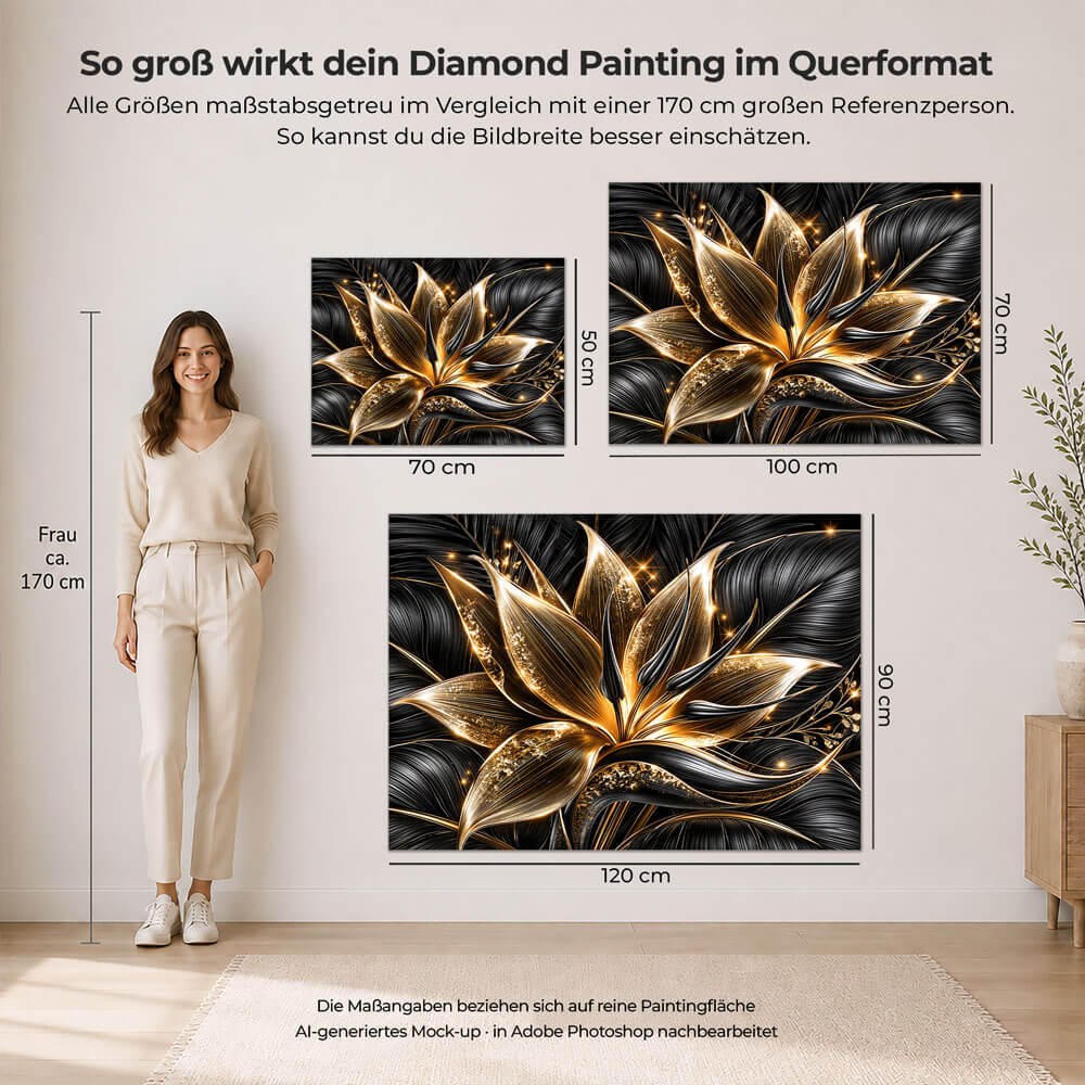 5D Diamond Painting – Goldlilie der Nacht