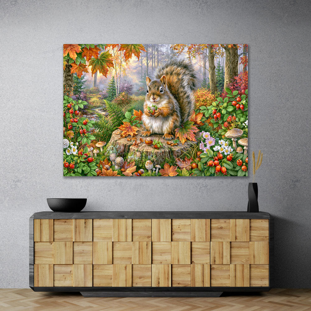 5D Diamond Painting – Goldpfötchen im Herbstzauber