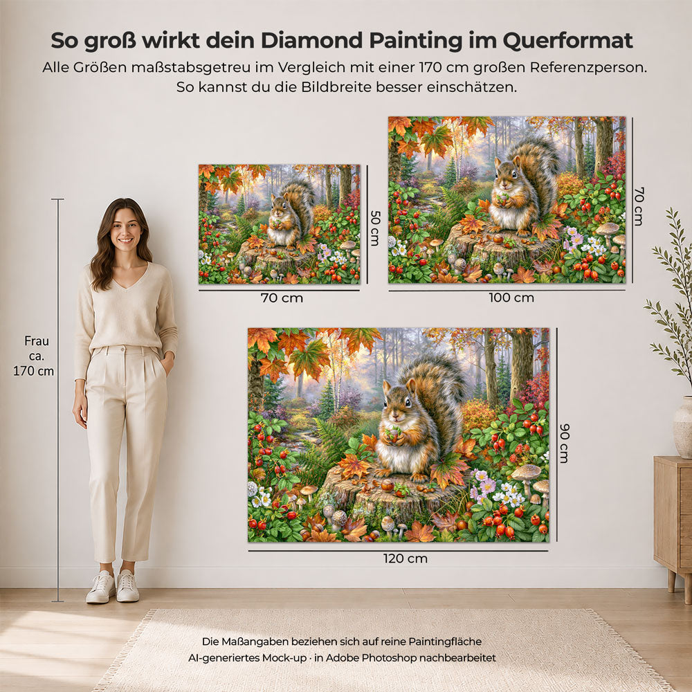 5D Diamond Painting – Goldpfötchen im Herbstzauber