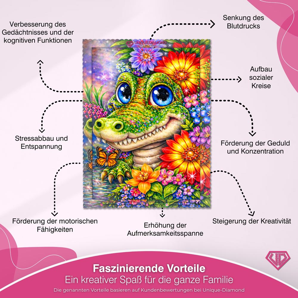 5D Diamond Painting – Happy Crocodile Garden