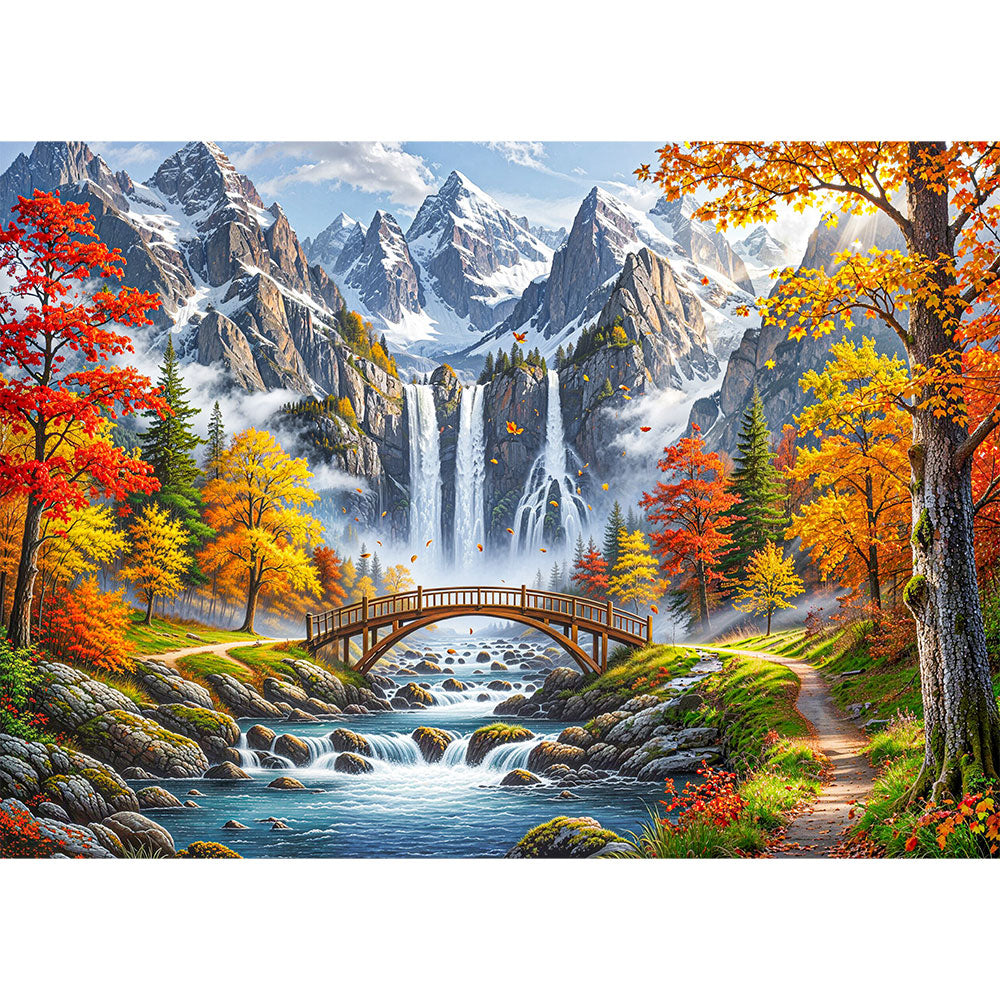 5D Diamond Painting – Herbstbrücke der Melina Unique-Diamond
