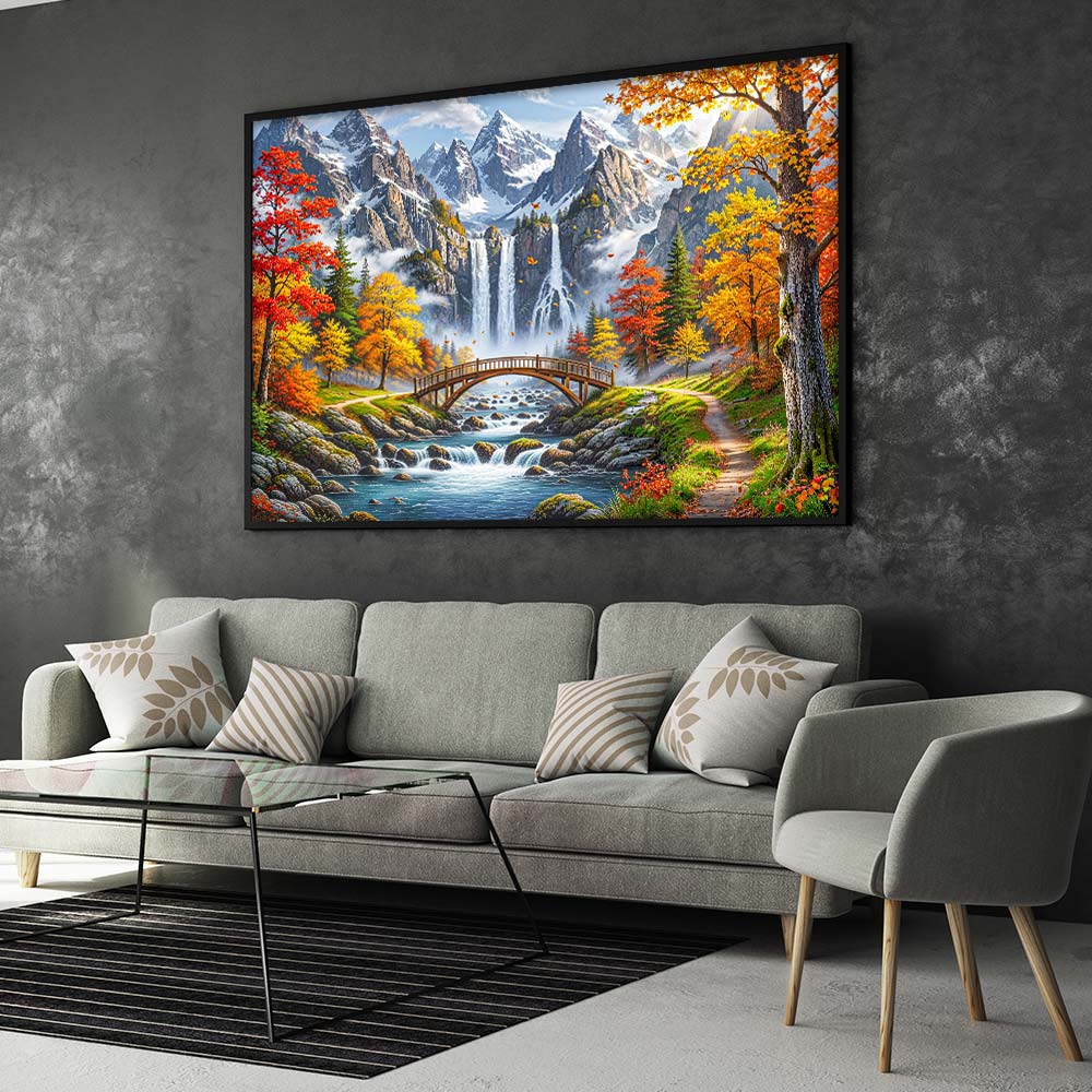5D Diamond Painting – Herbstbrücke der Melina Unique-Diamond