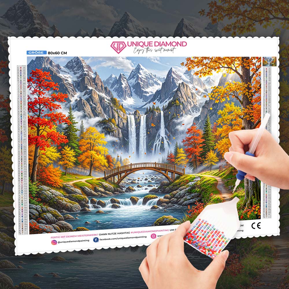 5D Diamond Painting – Herbstbrücke der Melina Unique-Diamond