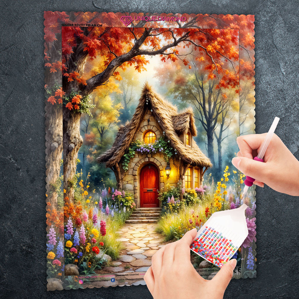 5D Diamond Painting – Herbstzauber am Elfenhaus