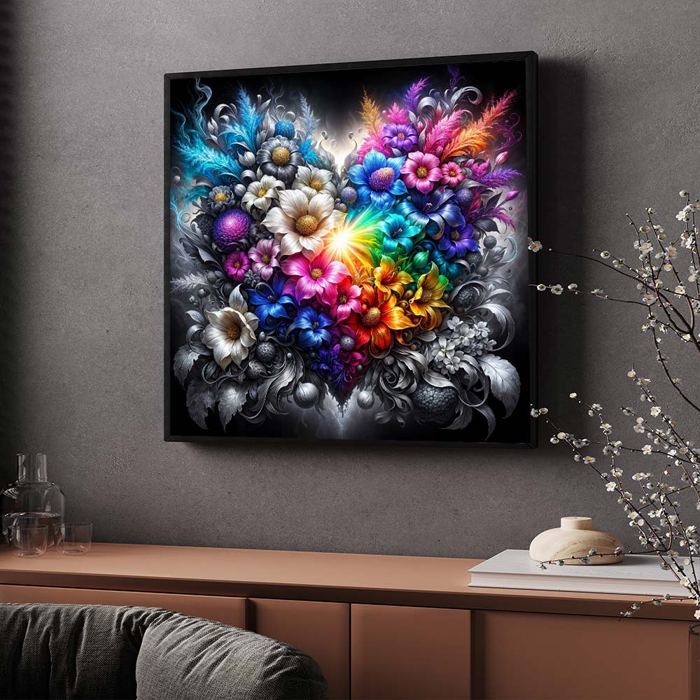 5D Diamond Painting – Herz aus Farben und Licht Unique-Diamond