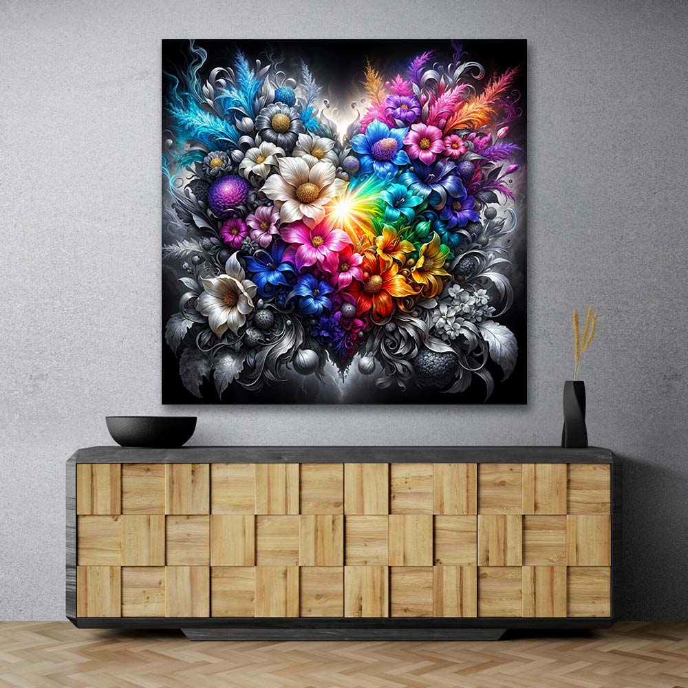 5D Diamond Painting – Herz aus Farben und Licht Unique-Diamond