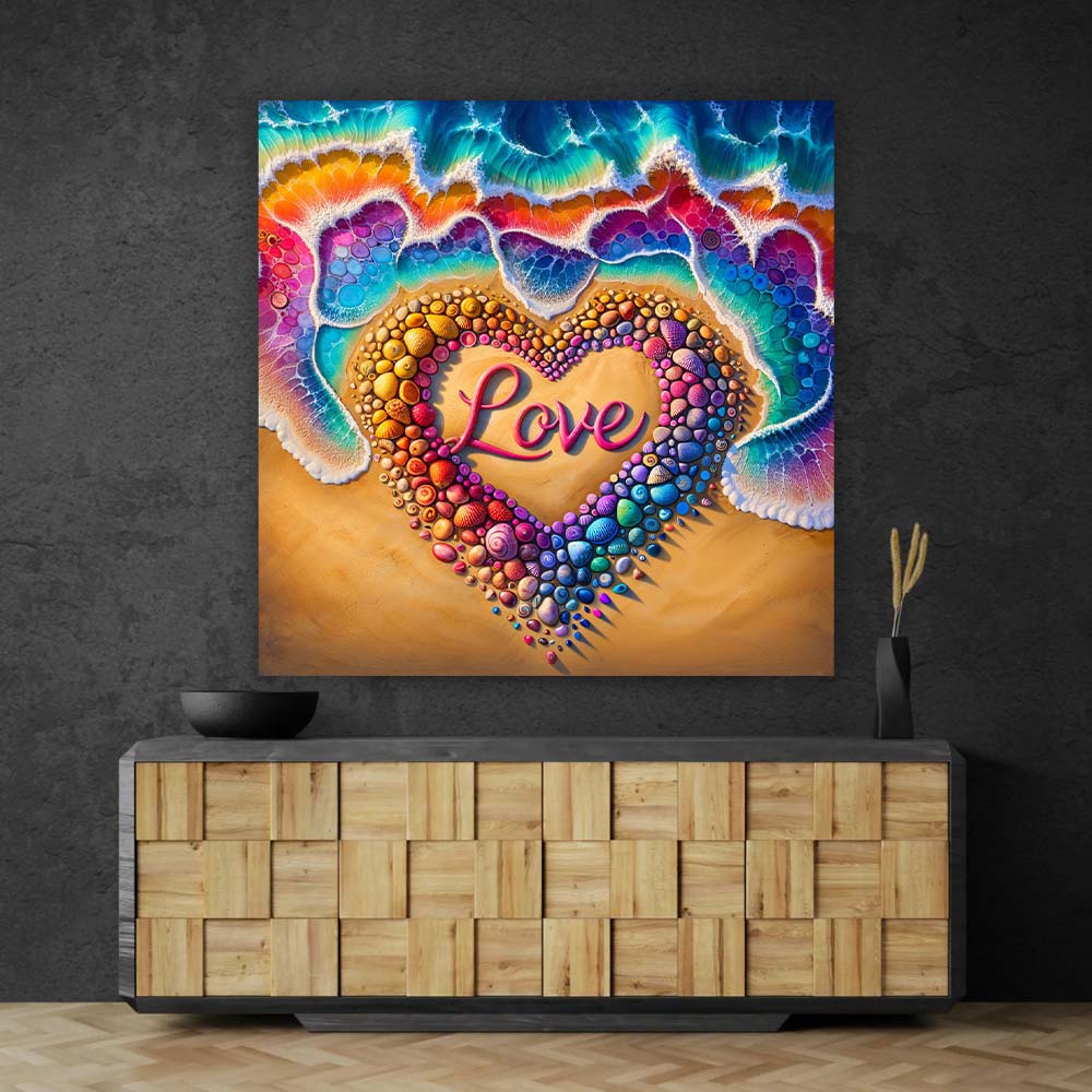 5D Diamond Painting – Herz aus Muscheln, Unique-Diamond