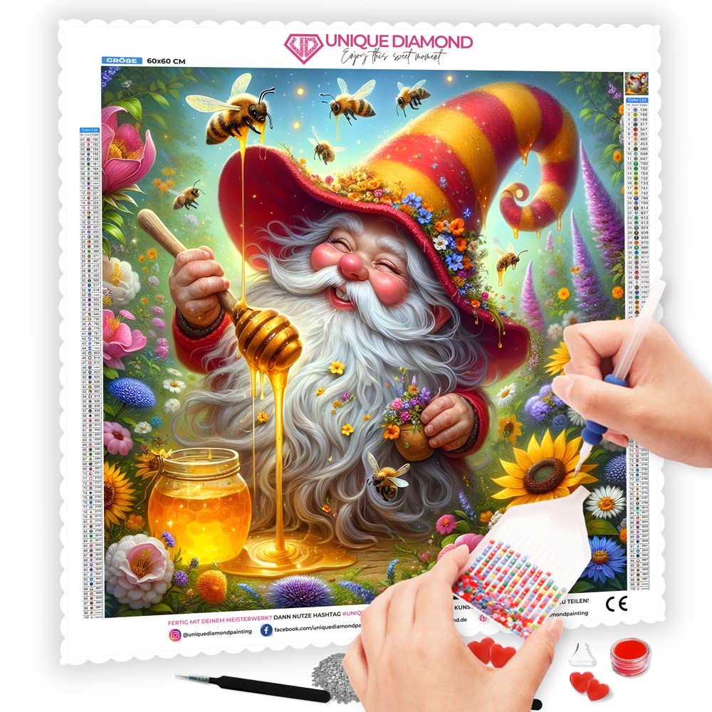 5D Diamond Painting – Honigzauber im Blütengarten, Unique-Diamond