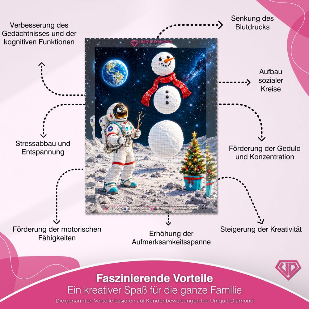 5D Diamond Painting – Houston, der Schneemann schwebt!