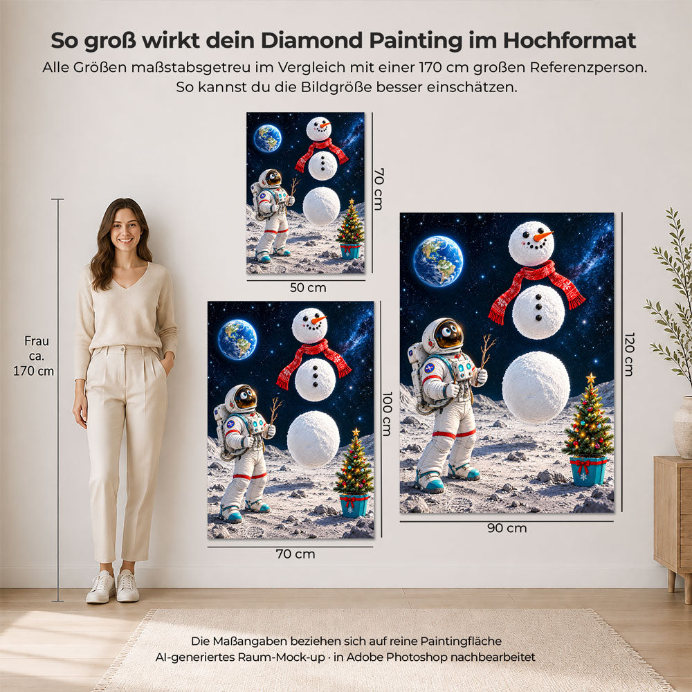 5D Diamond Painting – Houston, der Schneemann schwebt!