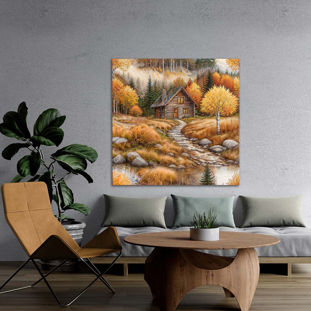5D Diamond Painting – Hütte der goldenen Stille