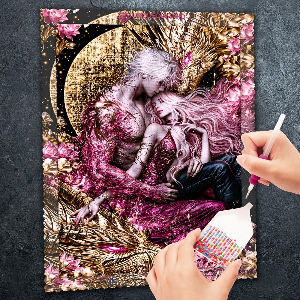 5D Diamond Painting – Im Bann der Drachenliebe