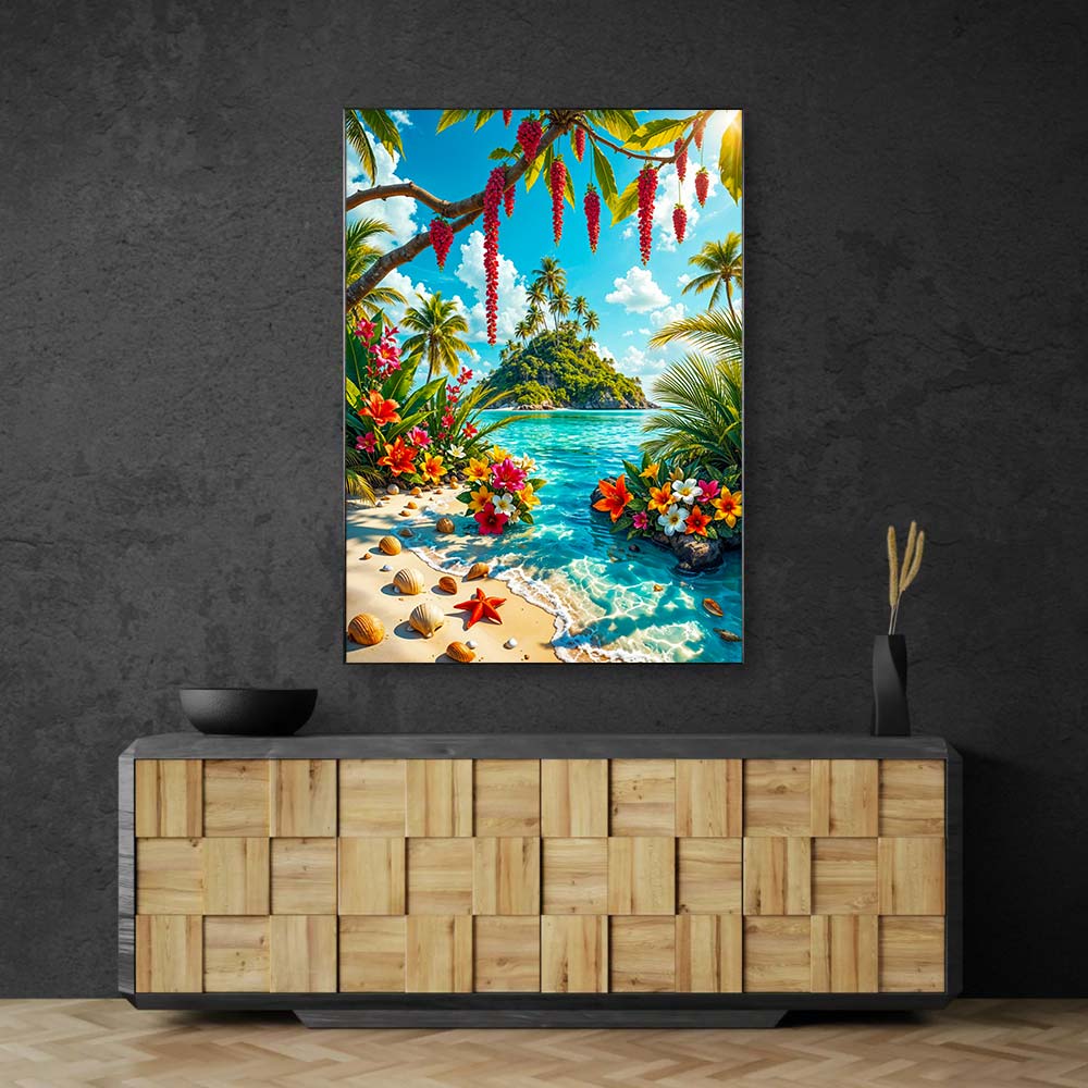 5D Diamond Painting – Insel der Blütenmagie, Unique-Diamond
