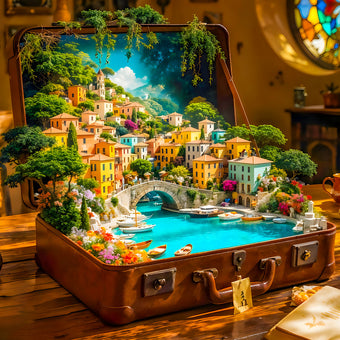 5D Diamond Painting – Italienische Träume im Koffer Unique-Diamond