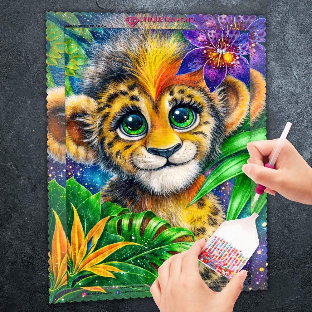 5D Diamond Painting – Jungle Baby Leopard