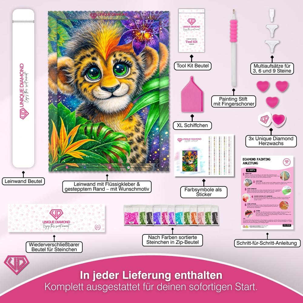 5D Diamond Painting – Jungle Baby Leopard