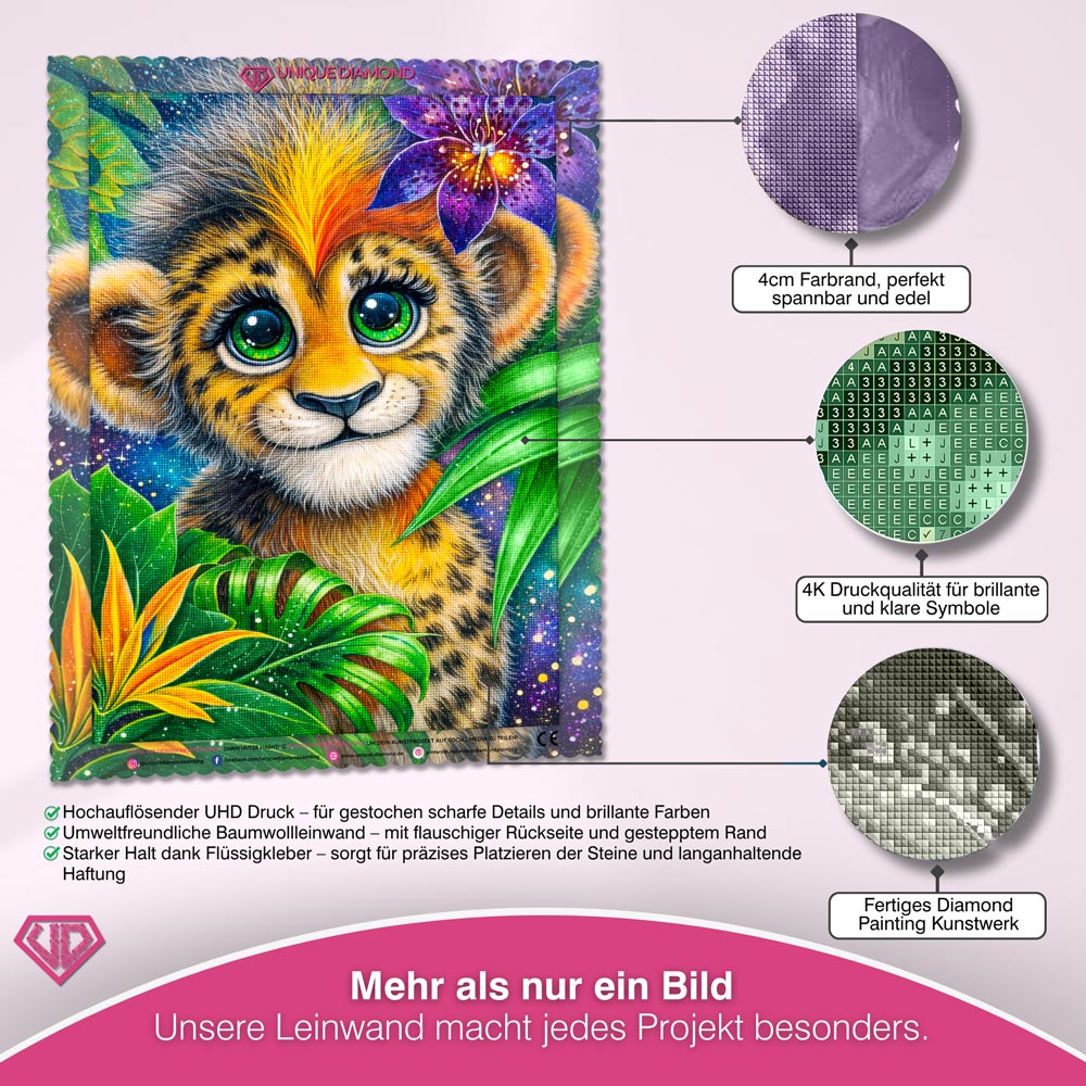 5D Diamond Painting – Jungle Baby Leopard