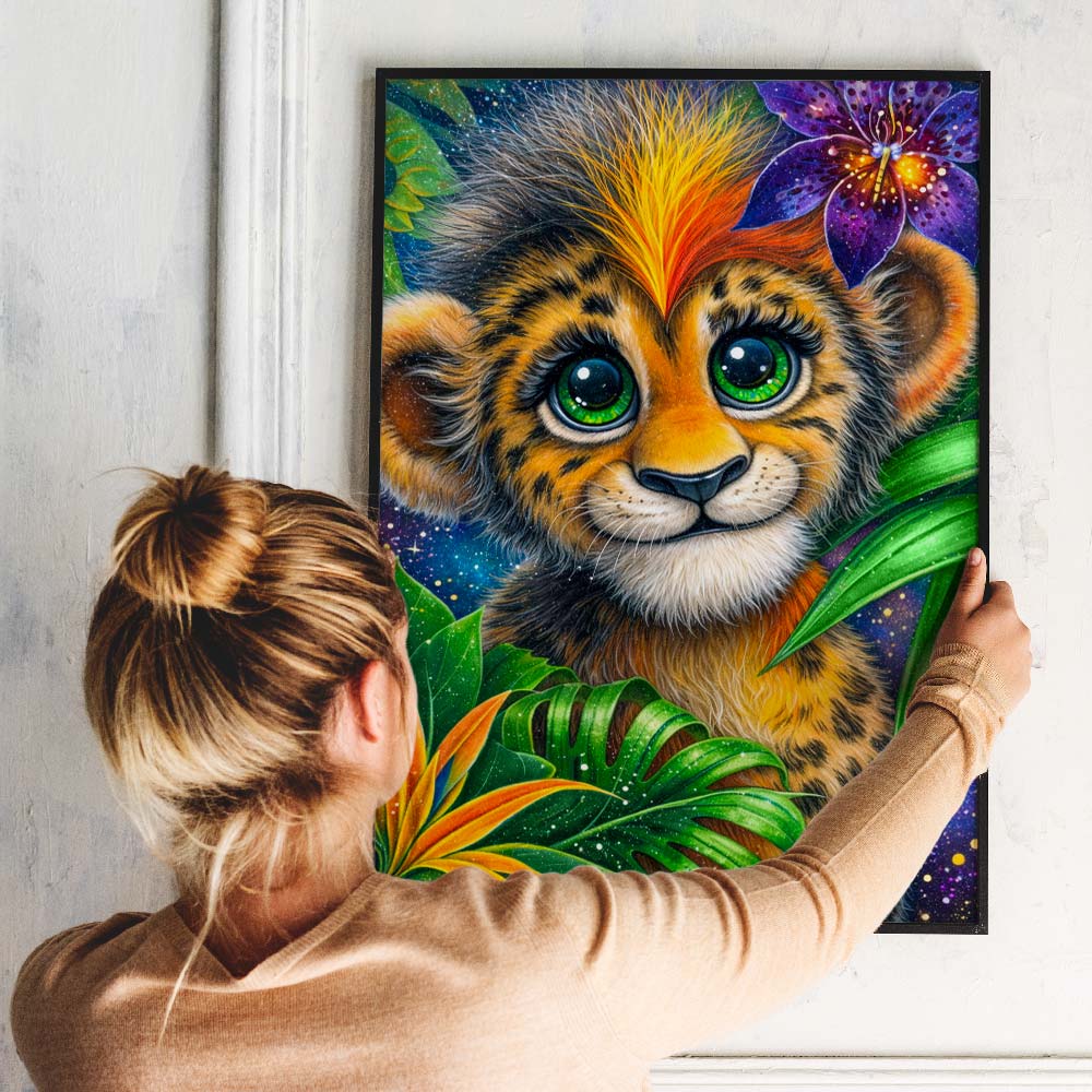 5D Diamond Painting – Jungle Baby Leopard