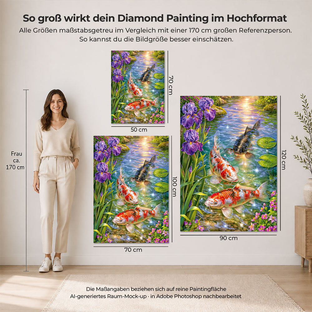 5D Diamond Painting – Juwelen des Koi-Gartens