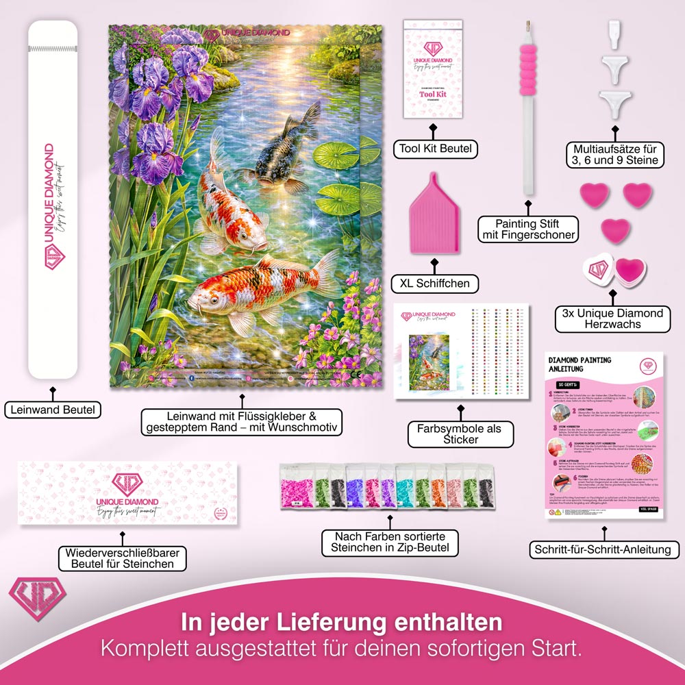 5D Diamond Painting – Juwelen des Koi-Gartens