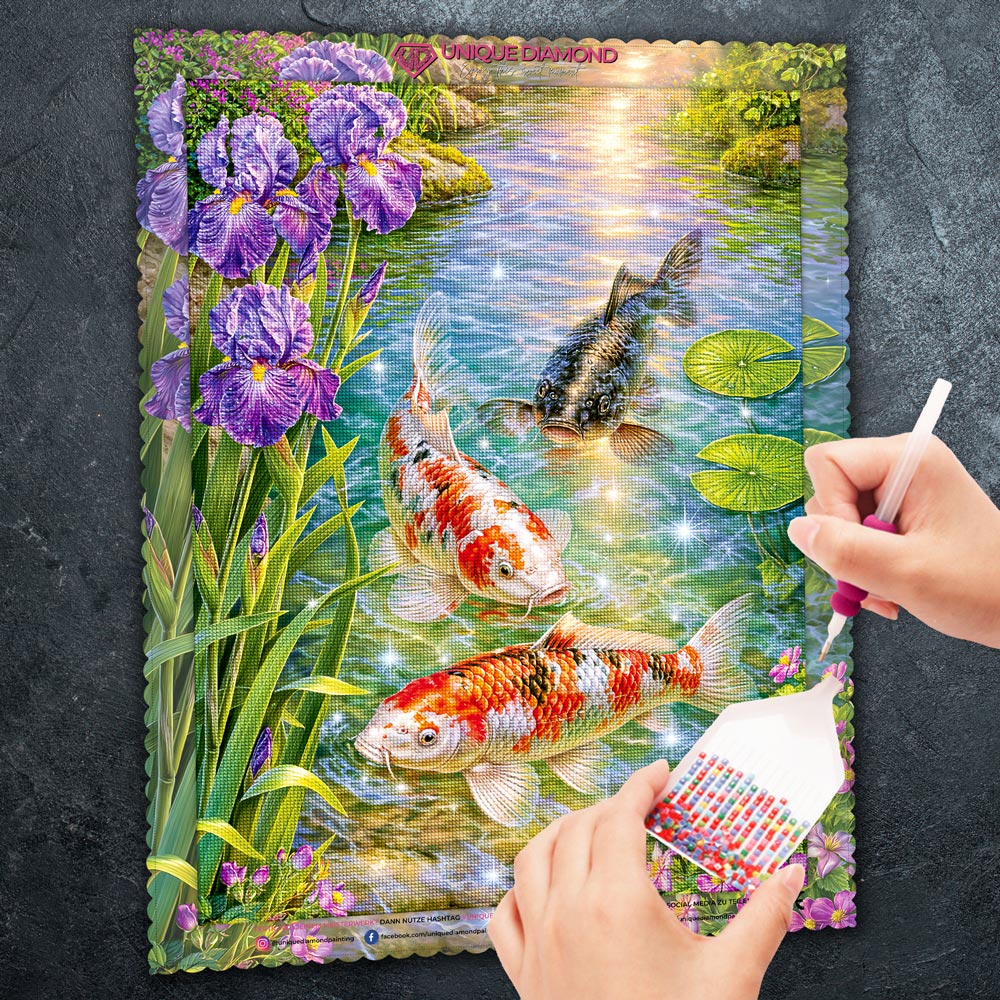 5D Diamond Painting – Juwelen des Koi-Gartens