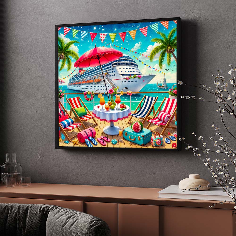 5D Diamond Painting – Karibiktraum mit Kapitänin Marie, Unique-Diamond