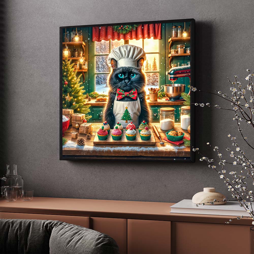 5D Diamond Painting – Kater Cookie & das Weihnachtswunder, Unique-Diamond