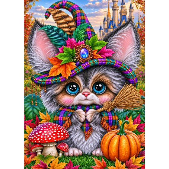 5D Diamond Painting – Kleine Herbsthexe im Zaubergarten | Unique Diamond