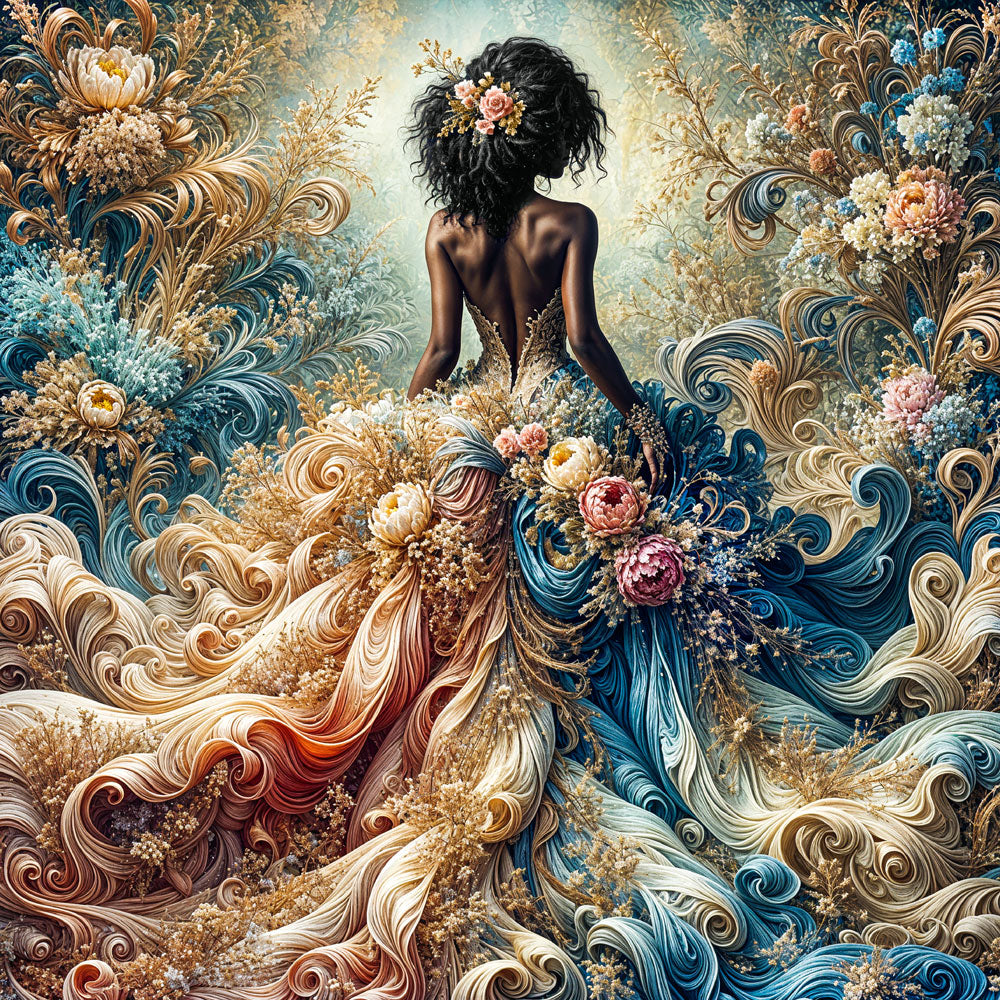 5D Diamond Painting – Königin der Blütenwellen