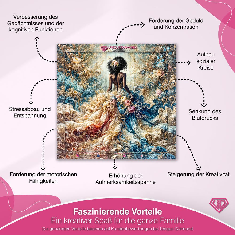 5D Diamond Painting – Königin der Blütenwellen