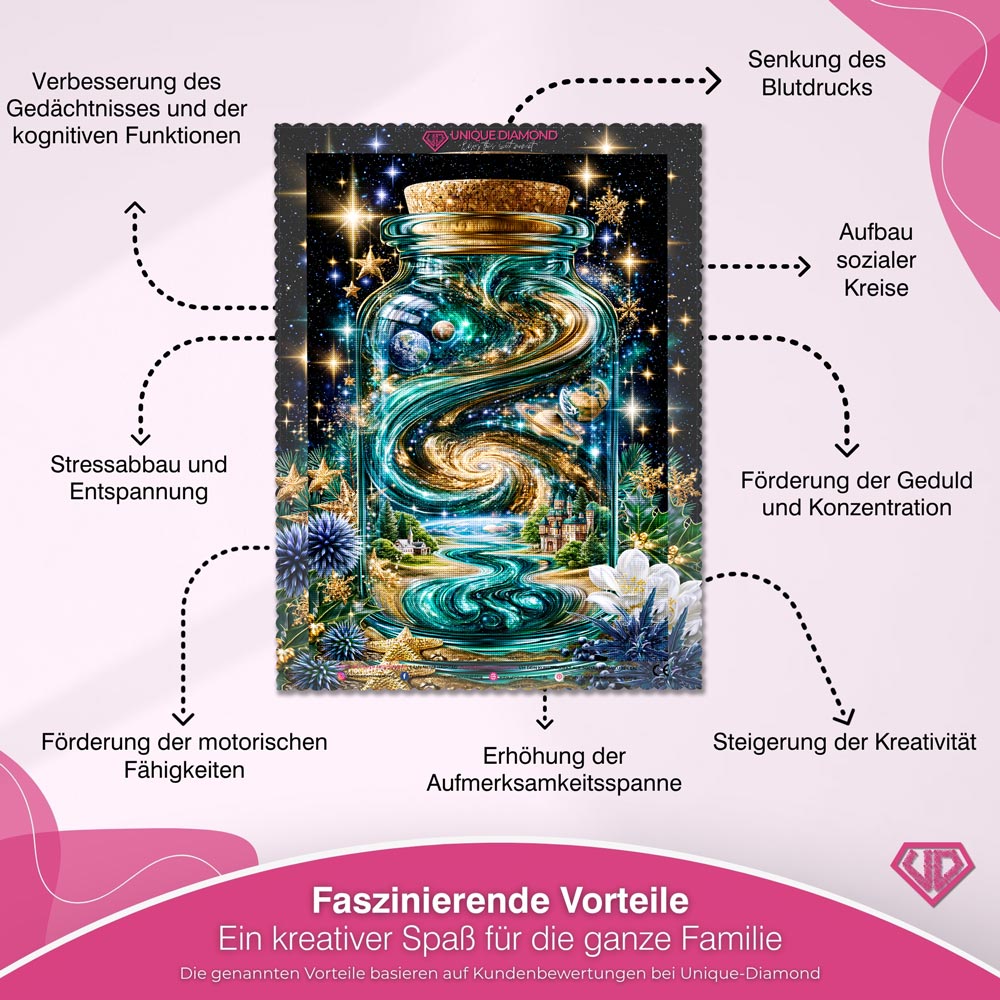 5D Diamond Painting – Kosmos im Glas der Ewigkeit