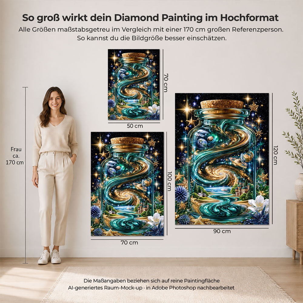5D Diamond Painting – Kosmos im Glas der Ewigkeit