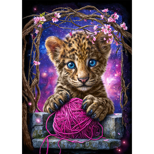 5D Diamond Painting – Leo & das rosa Wunderknäuel Unique-Diamond