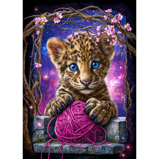 5D Diamond Painting – Leo & das rosa Wunderknäuel Unique-Diamond