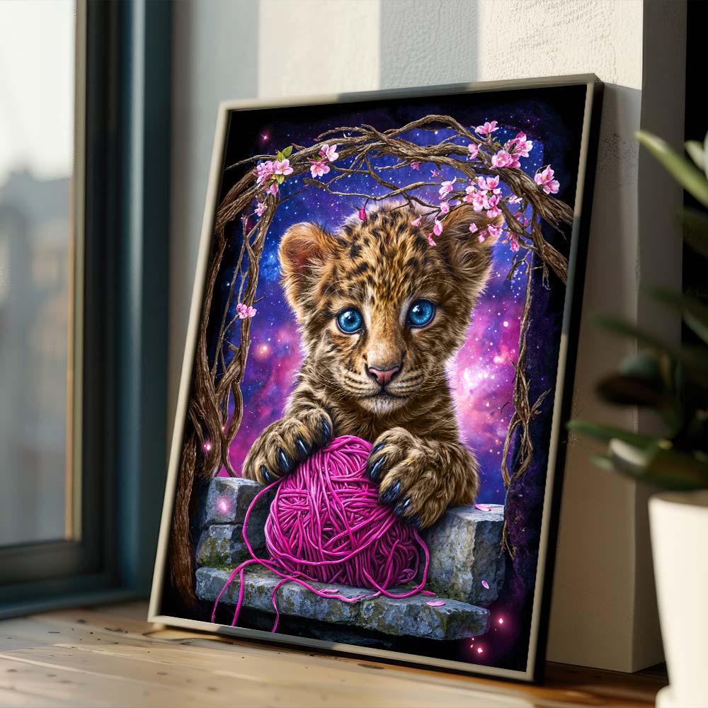 5D Diamond Painting – Leo & das rosa Wunderknäuel Unique-Diamond