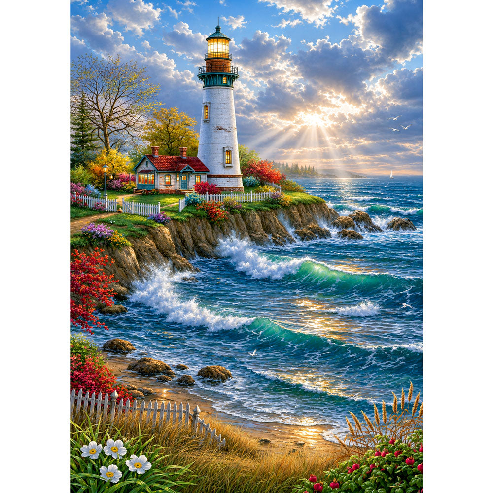 5D Diamond Painting – Leuchtfeuer der Küstenträume | Unique Diamond