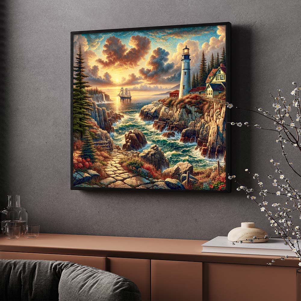 5D Diamond Painting – Leuchtfeuer von Arlora, Unique-Diamond